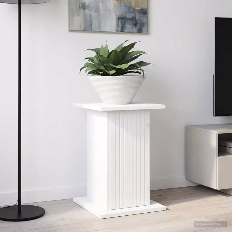 vidaXL Supporto per piante moderno in legno MDF Bianco L/P/H: 30,5 x 30 x 43 cm