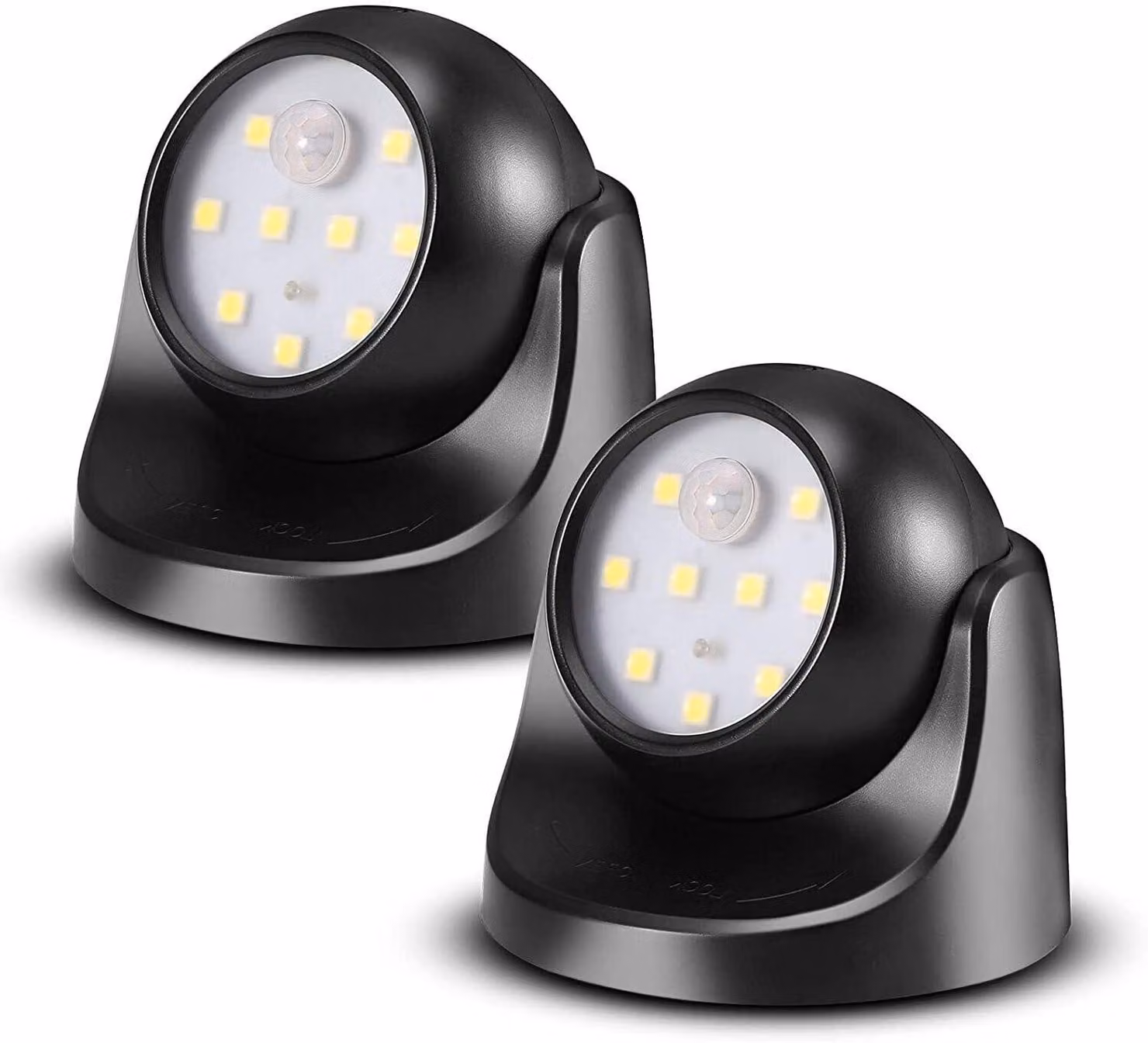 Lampade a LED con sensore di movimento PIR, confezione da 2, 150 lumen, alimentate a batteria
