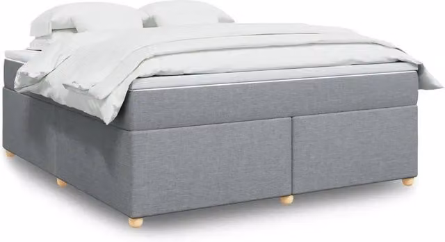 Giroletto a Molle con Materasso Grigio Chiaro180x200 cm Tessuto 3285394