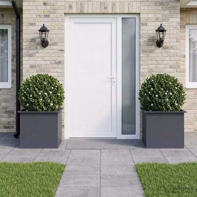 Fioriera da giardino con LED 2 pz Antracite 50 x 60 x 48 cm 8008201