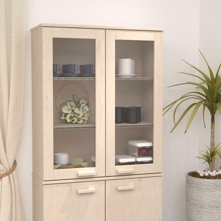Credenza HAMAR vidaXL in legno di pino color marrone e beige per sala da pranzo L/P/H: 85 x 35 x 100 cm