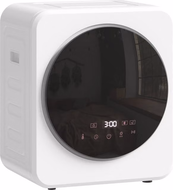 Mini Asciugatrice Portatile HOMCOM da 4 kg, Carica Frontale, Display LED, 800W, Bianco