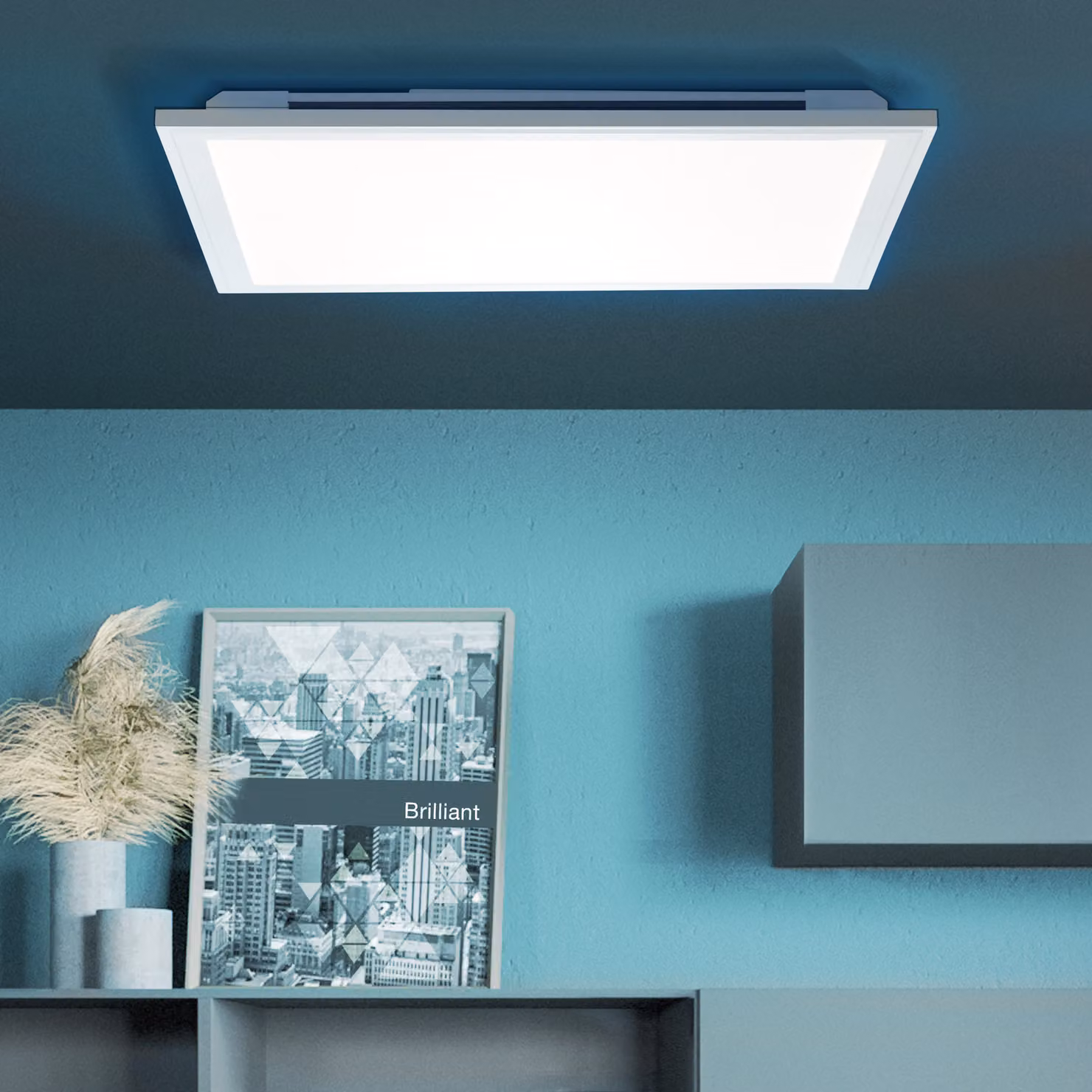 BRILLIANT ALLIE LED plafoniera a pannello metallo plastica bianco G96946/05 con telecomando