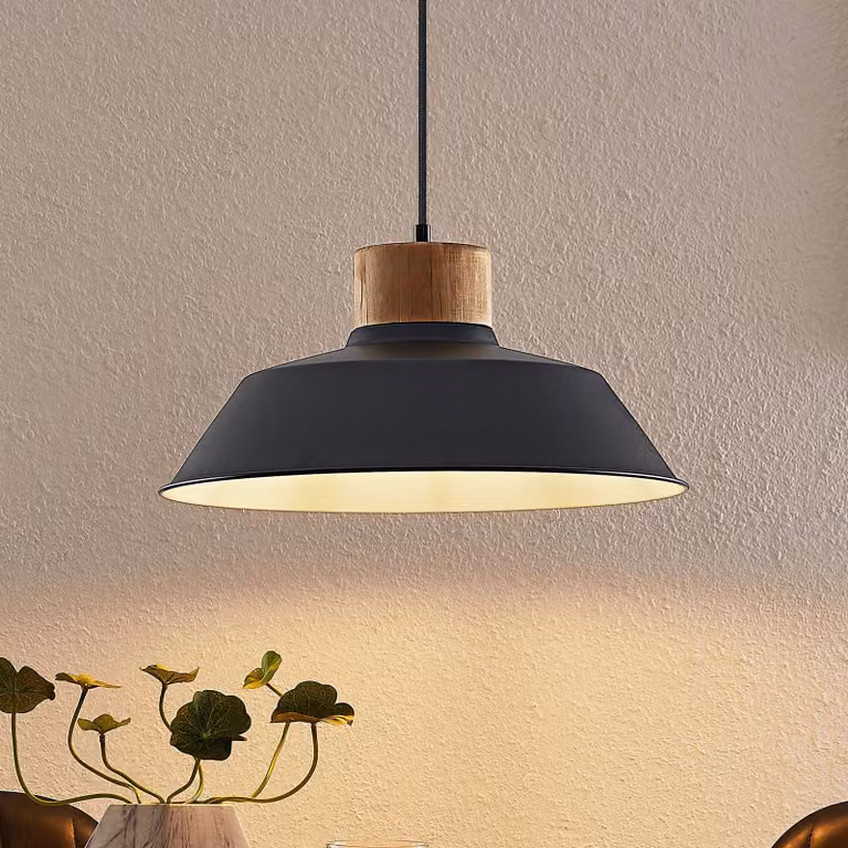 Lampada a sospensione Nefeli Lindby, dimmerabile, Nero, Soggiorno / Sala da pranzo, Metallo, Vintage, Lampada a sospensione