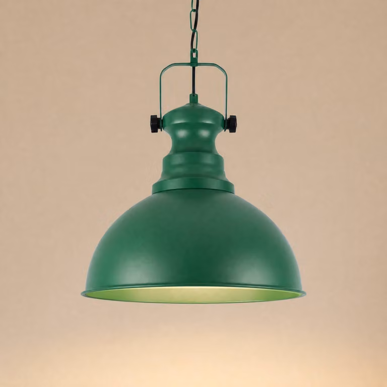 Lampada a sospensione Kure Opviq, dimmerabile, Verde, Soggiorno / Sala da pranzo, Metallo, Vintage, Lampada a sospensione