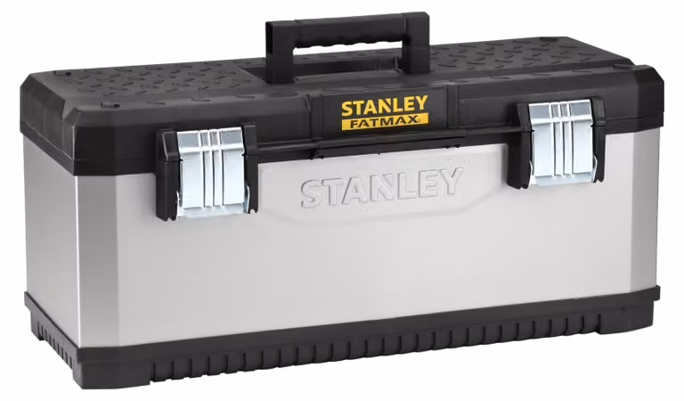 STANLEY FatMax, valigetta/scatola portautensili vuota. Scatola portautensili (26 pollici, 66x29x30 cm), con maniglia removibile, valigetta robusta con spazio interno, scatola portautensili con maniglia Bi-Material FatMax. Codice prodotto: 1-95-617