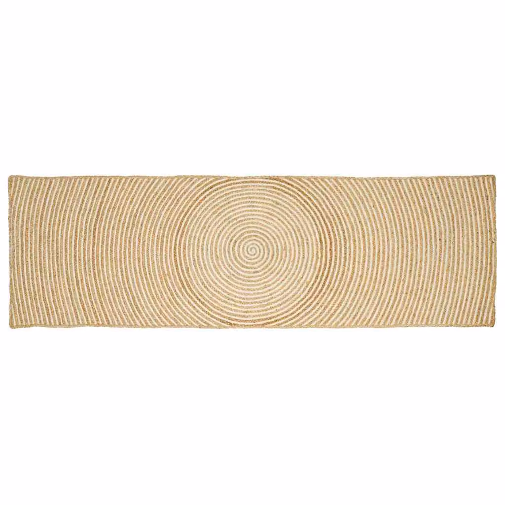 Tappeto da area moderno in juta vidaXL, rettangolare, bianco/beige, L: 250 cm, P: 80 cm