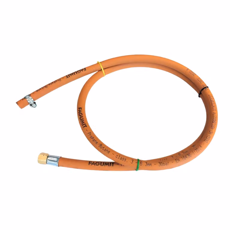 Tubo flessibile per gas propano-butano Zatechs con raccordo rapido 1,5 m 30 bar Ø6,3 mm 1/4" filettatura sinistrorsa x raccordo rapido Barbecue a gas da campeggio Camper