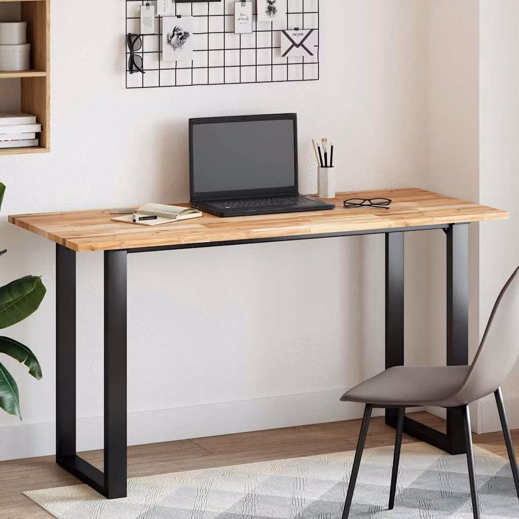 Piano Tavolo Rettangolare in Legno Massello di Acacia Marrone vidaXL L: 140 cm, P: 60 cm, H: 2 cm
