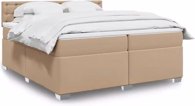 Giroletto a Molle con Materasso Cappuccino 200x200cm Similpelle 3286139