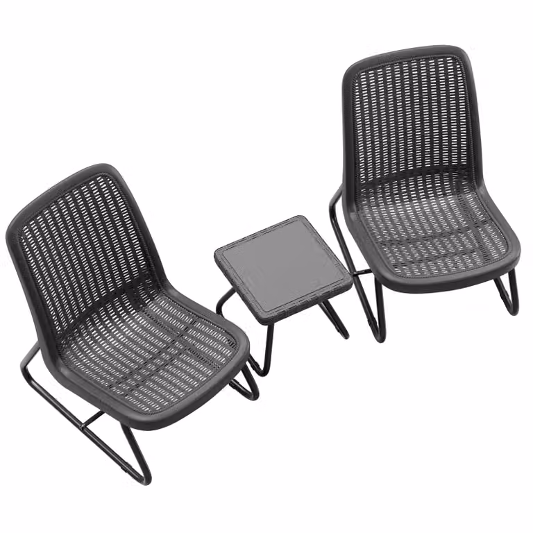 Salotto da giardino Modica TecTake in rattan e metallo per 2 persone, design ergonomico e moderno, colore grigio opaco