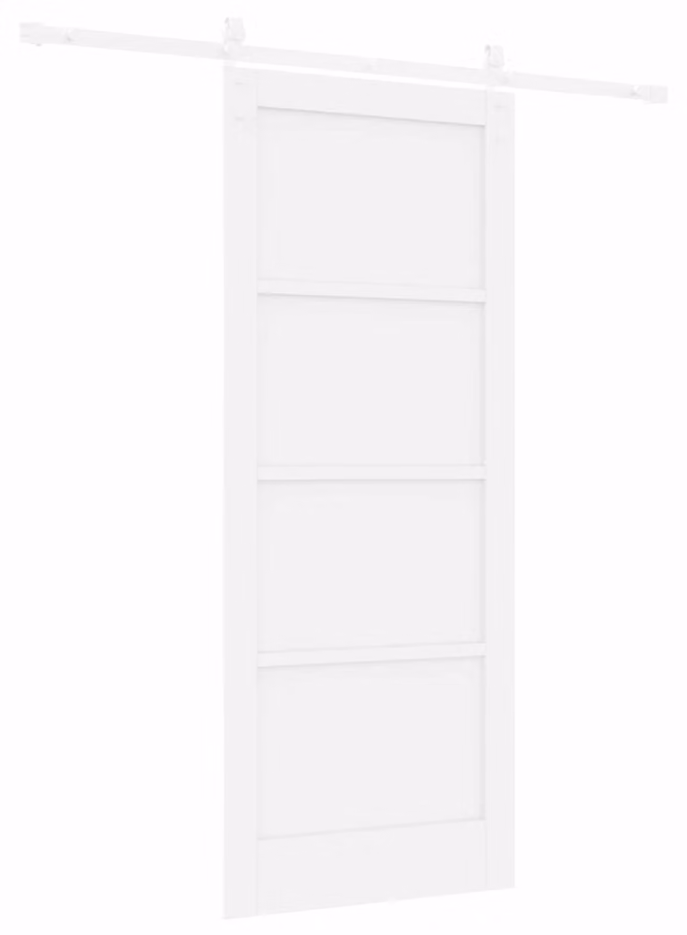 Porta scorrevole Bianco 83 x 202 cm Legno Massello di Pino