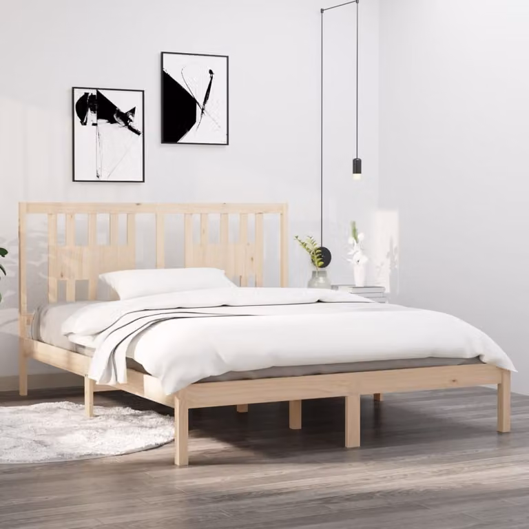 The Living Store Letto in legno massiccio di pino 160x200 cm