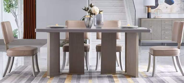 Designer Möbel Holz Tisch Sitz Ess Zimmer 6x Stühle 7tlg. Set Garnitur