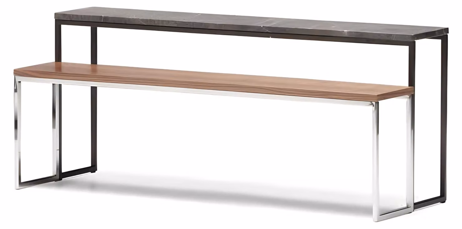 Elegantes graues Metall Couchtisch-Set im modernen Stil