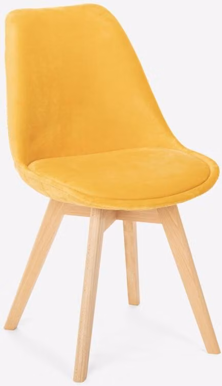 Sedia di design scandinavo in legno di velluto con cuscino per cucine bar ristoranti Dolphin Lux - Giallo