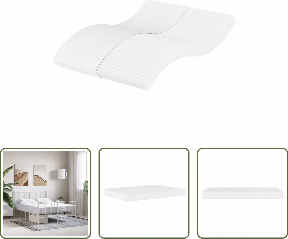 The Living Store Materasso in schiuma Bianco 140x190 cm livello di rigidità H2 H3