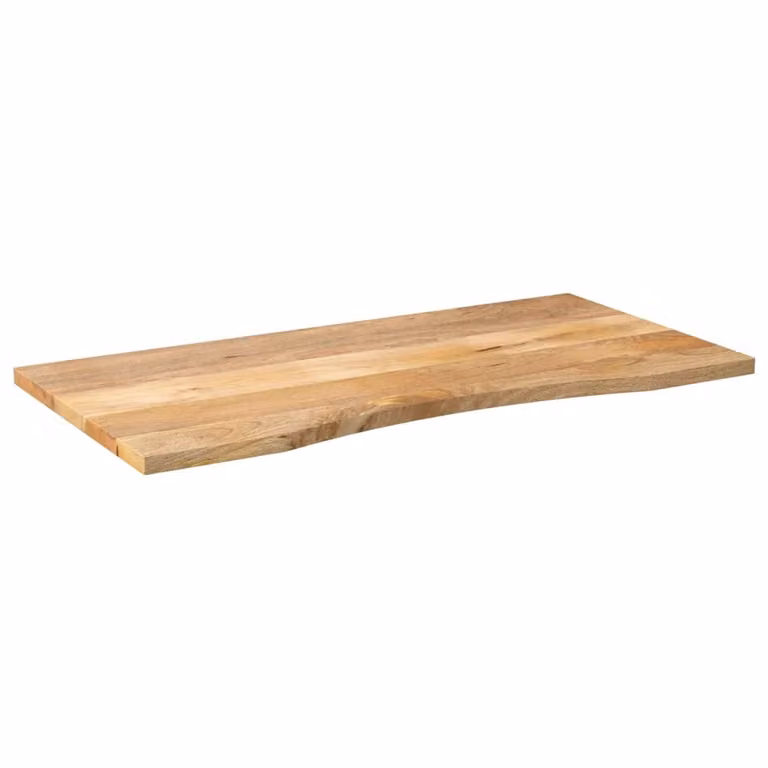 Piano Scrivania con Curva 110x50x2,5cm Massello Grezzo di Mango