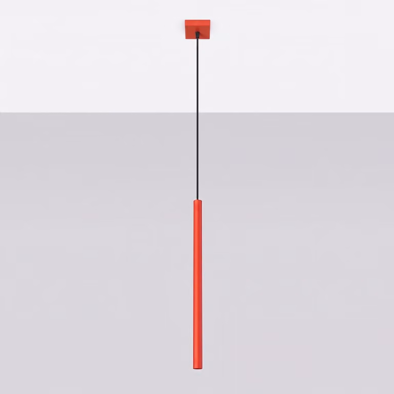 Lampada a sospensione PASTELO 1 rossa 1xG9 8W acciaio 120x8x8 cm Sollux Lighting