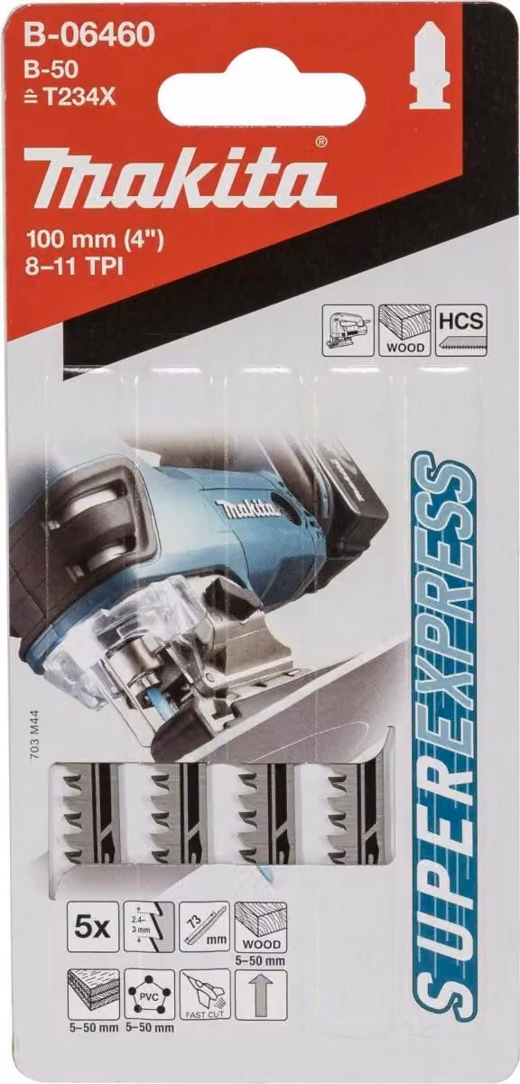 Makita B-06460 Lama per seghetto alternativo B-50 legno 5 pz