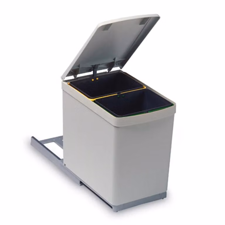 Pattumiera estraibile 2 secchi grigio ( LxPxH 23x38x36)