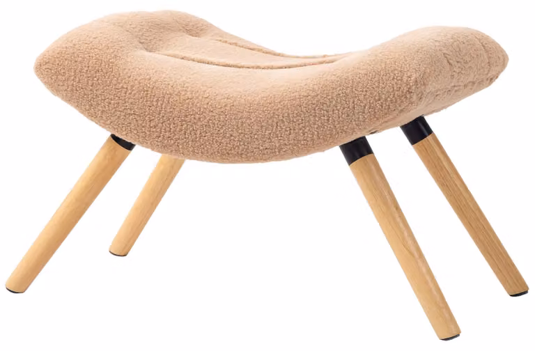 Pouf moderno con imbottitura in pile | Colore: marrone | Dimensioni: 45x67x38 cm