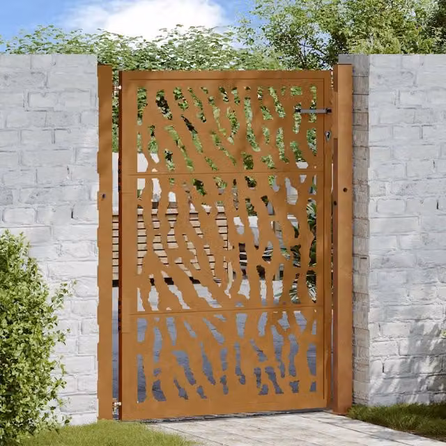Cancello da giardino 100x125 cm con design a traccia 4100985
