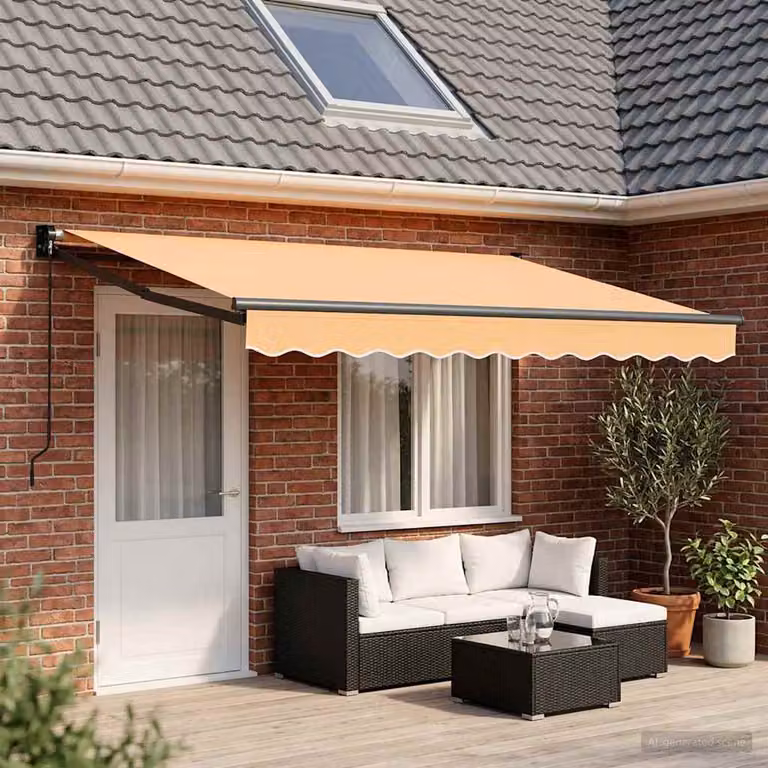vidaXL Tenda retrattile Sabbia 5 x 3 m 100% Poliestere e Alluminio