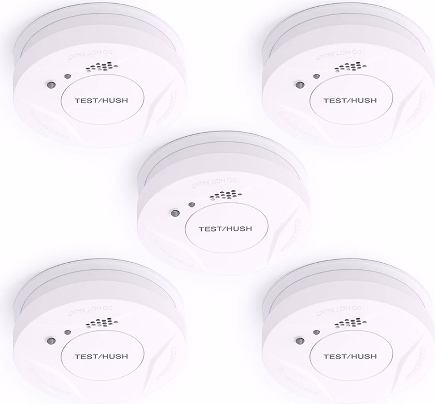 Rivelatore di fumo Wiltec 5x con set di batterie da 9 V, rivelatore di incendio con funzione HUSH, rivelatore di incendio affidabile con potenza sonora di 85 dB, rivelatore di incendio fotoelettrico, protezione antincendio efficace