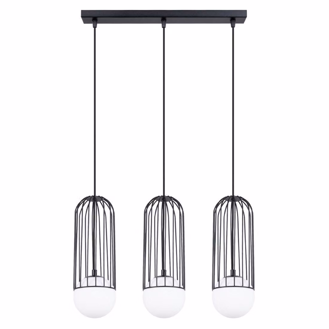 Lampada a sospensione BRINA 3L nero 3xG9 8W acciaio 115x12x54cm Sollux Lighting