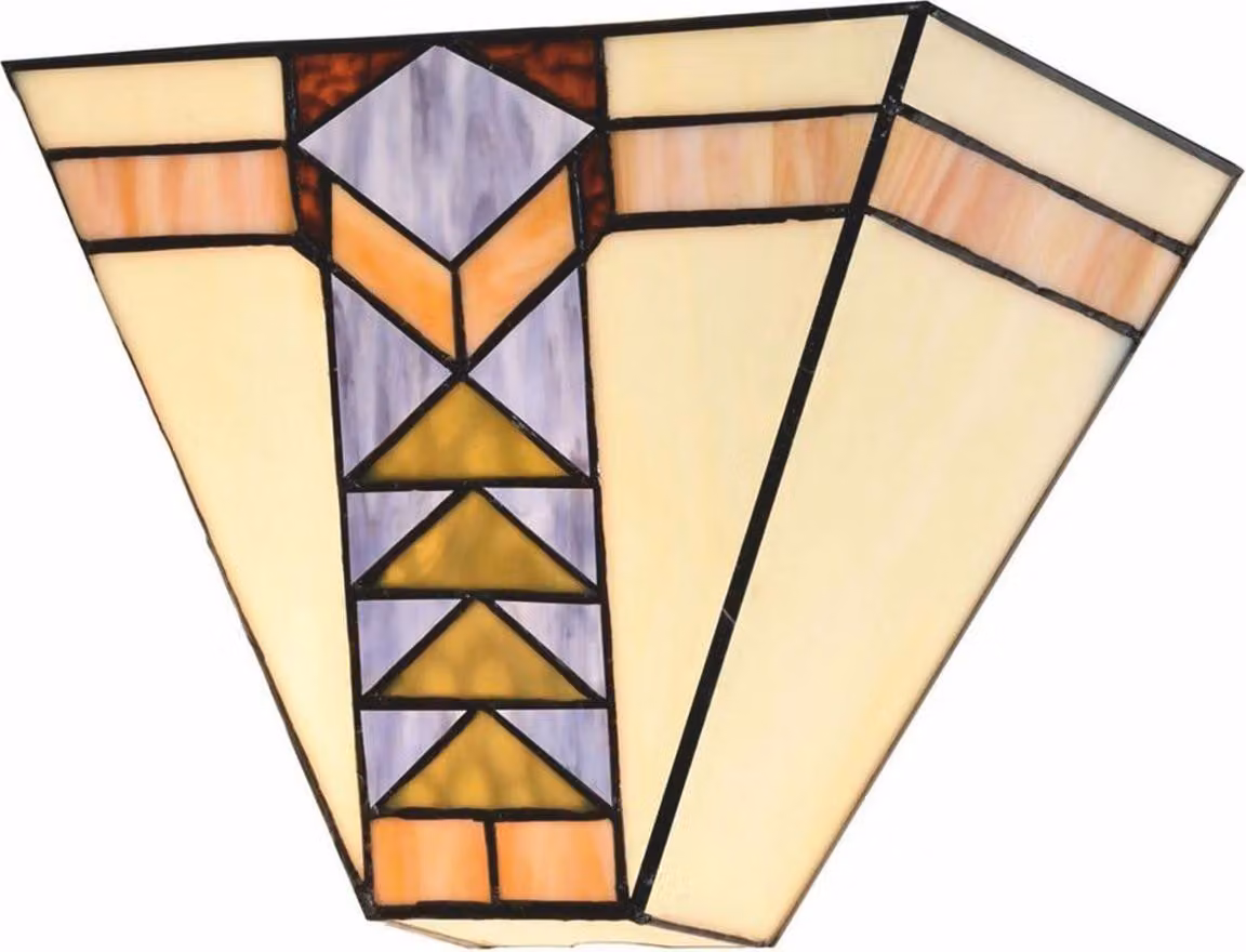 Casa Padrino Art Deco Tiffany Applique Bianco / Colorato 25 x H. 20 cm - Lampade Tiffany