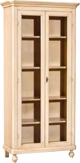 Vetrina in legno shabby avorio pennellato l.90 p.40 h.190 - Mobili 2G