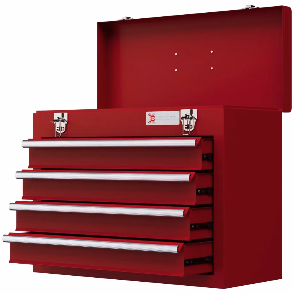 Cassettiera portautensili in metallo Xylo con 4 cassetti colore rosso L 51 cm, P 22 cm, H 39,5 cm – 2