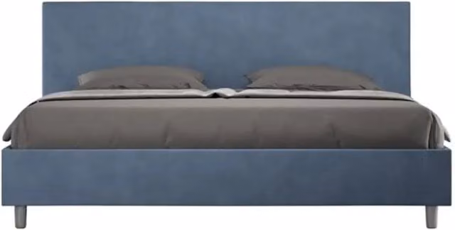 Letto contenitore imbottito Adele Ityhome in microfibra blu L: 180 cm, P: 200 cm, H: 195 cm