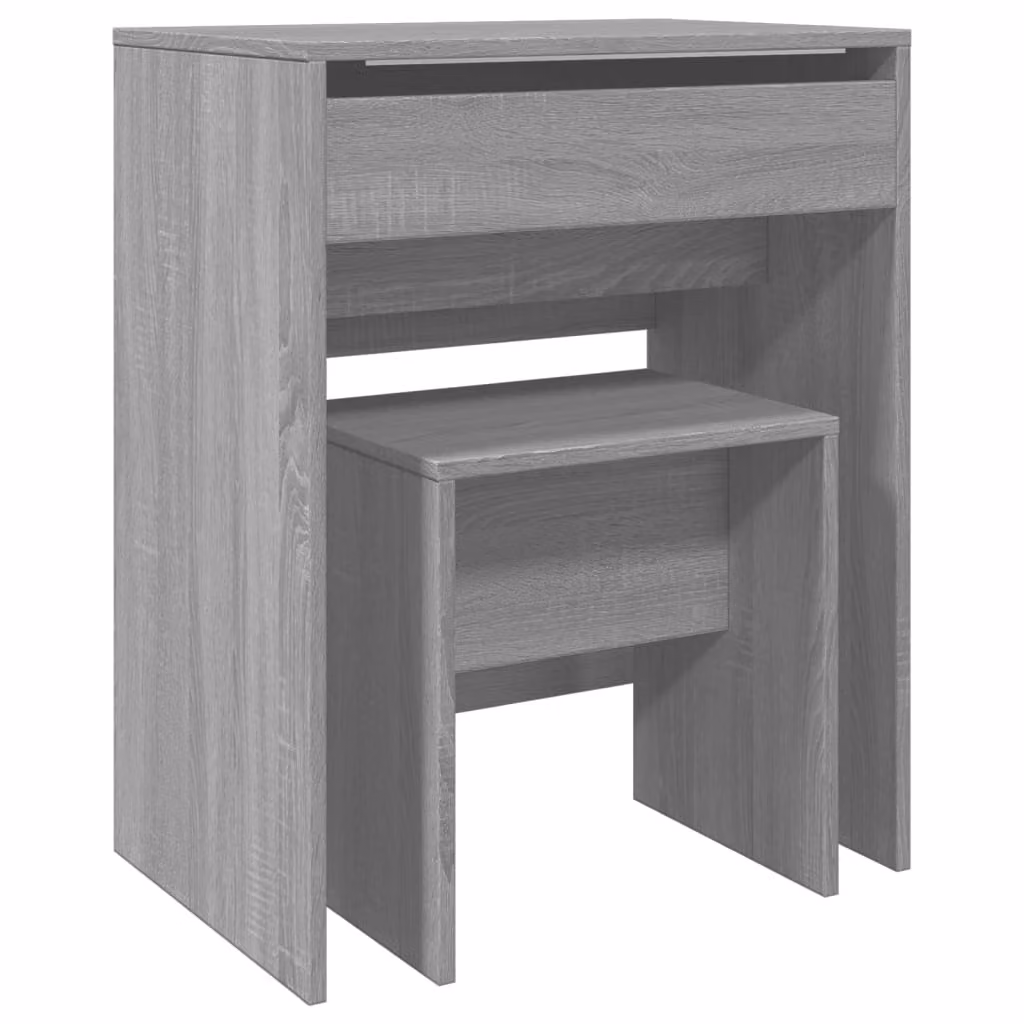 Toeletta e Sgabello Grigio Sonoma 60x40x113,5 cm