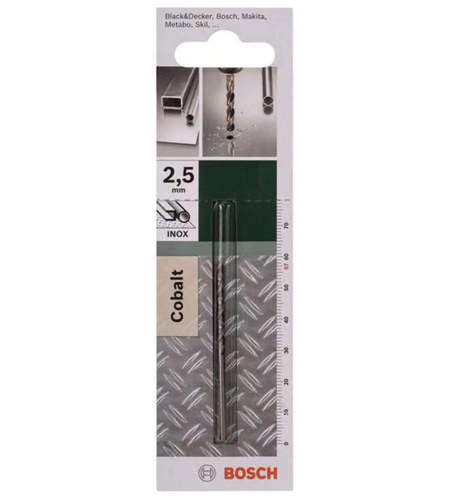 Bosch Punta per Metallo HSS-CO 2,5mm 135° Gambo Cilindrico Bronzo