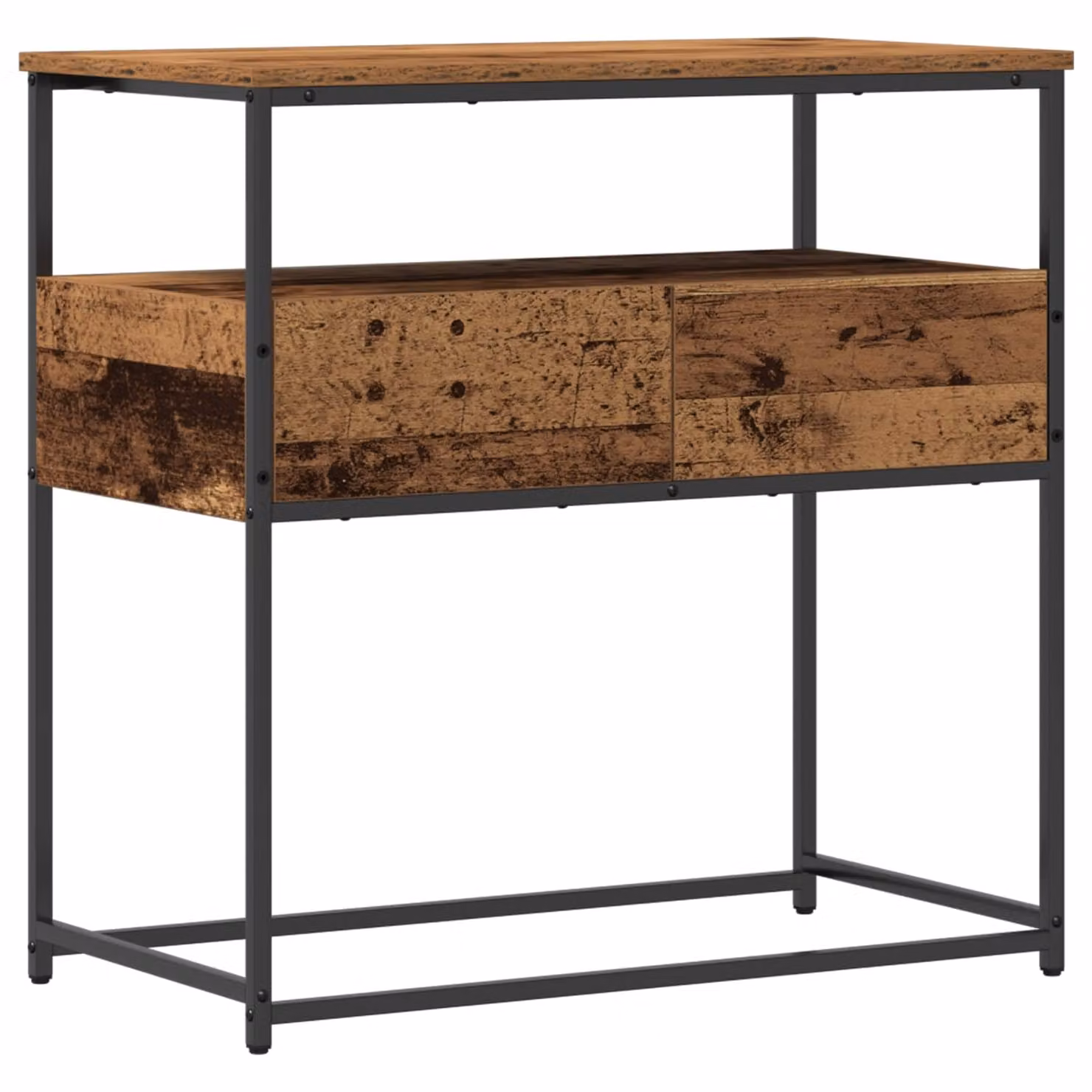 vidaXL Tavolo consolle in stile industriale in legno marrone L 75 cm, P 40 cm, H 75 cm