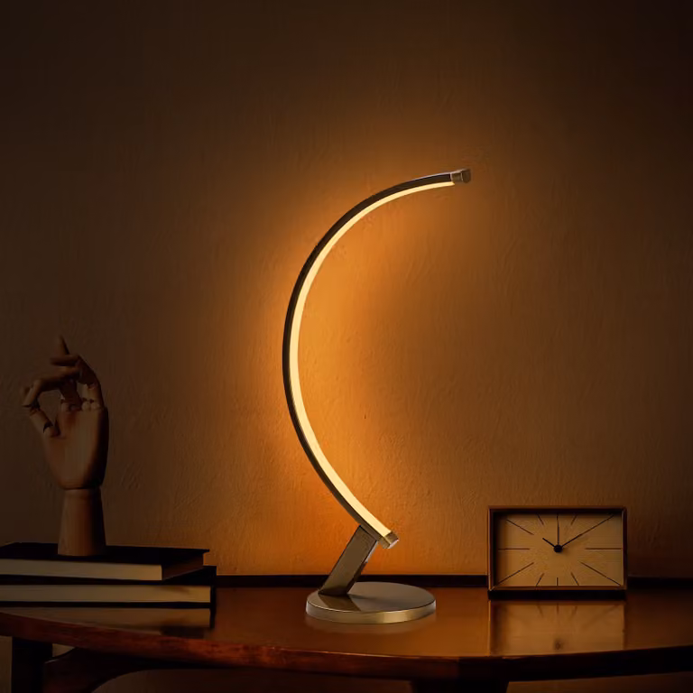 Opviq, Bevel - 13324-US, lampada da tavolo, oro, corpo in metallo, 13 x 20 x 47 cm