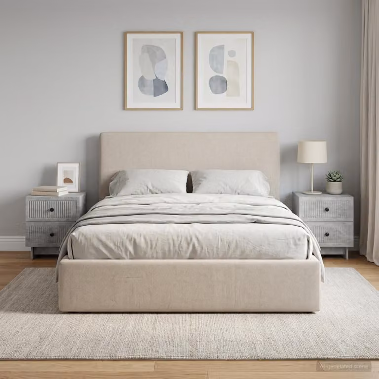 Set di 2 Armadi da Notte vidaXL Moderno Grigio Cemento L 43 cm x P 34,5 cm x H 47,5 cm