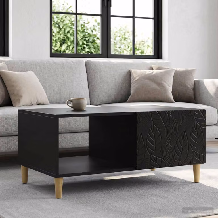 Maison Exclusive - Tavolino nero 90 x 50 x 40 cm in materiale derivato dal legno