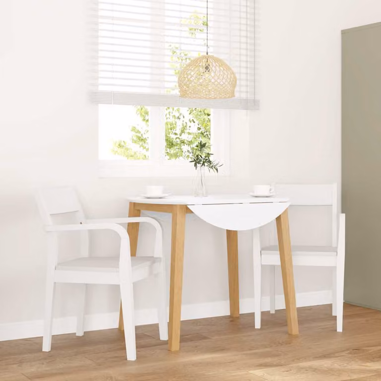 Set di 2 sedie da pranzo vidaXL in legno di Hevea bianco stile scandinavo