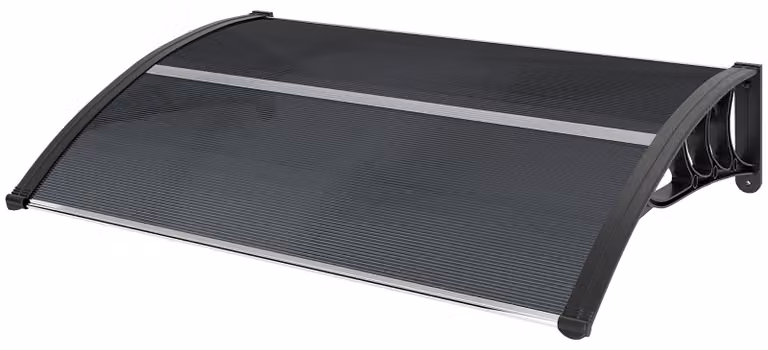 Tettoia Outsunny per porta d'ingresso 100 x 75 cm in alluminio e policarbonato