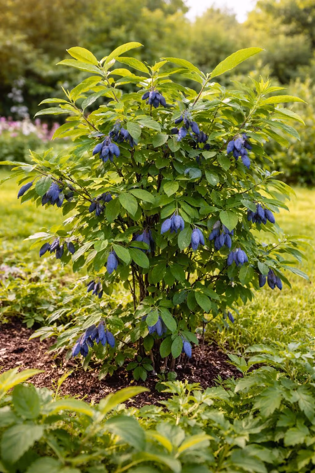 Mirtillo siberiano 60 cm – Bacca del miele (Lonicera caerulea kamtschatica) resistente al freddo, bacche commestibili, arbusto da bacche per giardino e balcone