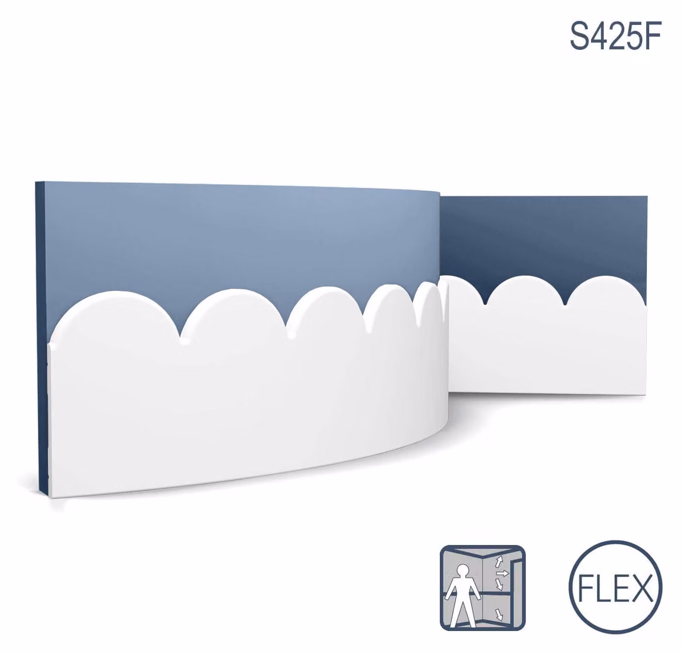 Orac Decor S425F: listello a parete, modanatura flessibile, listello angolare, lunghezza 2 metri