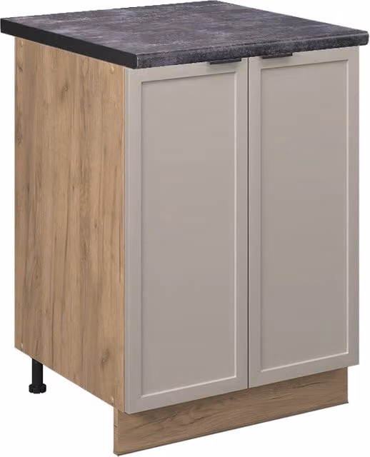 Mobiletto base cucina Fame-Line GrigioBeige/Rovere dorato 60 cm, PL Antracite Vicco