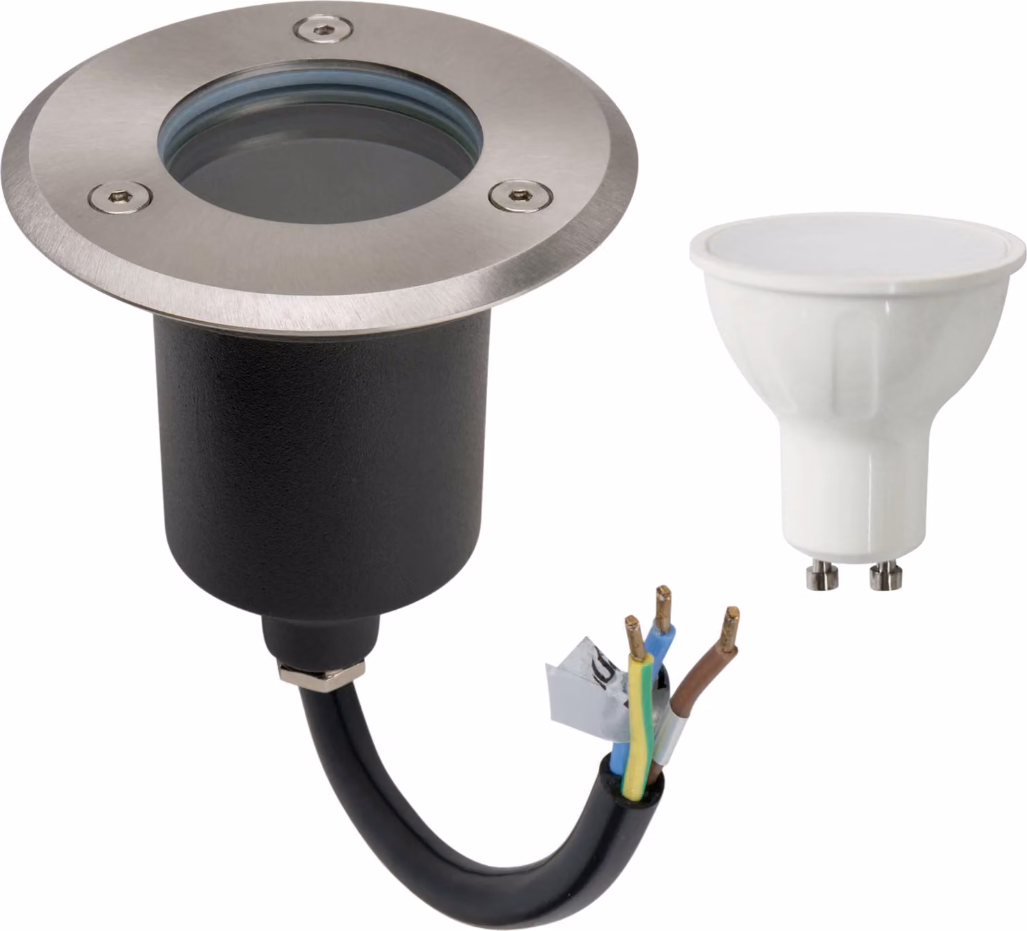 Lampada da incasso a LED per pavimento, faretto da pavimento, rotonda, con LED da 8 W, bianco freddo