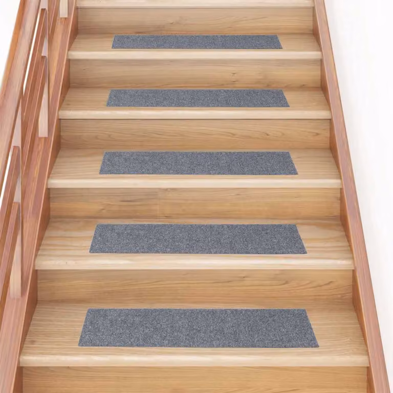 vidaXL Set di 30 Tappetini per Scale Autoadesivi Rettangolari in Polipropilene, Grigio Chiaro, 76 x 20 cm