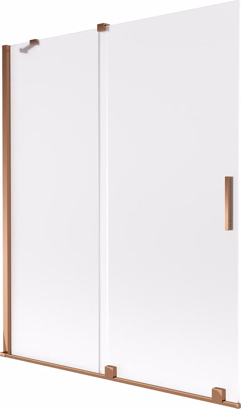 Mexen Velar paratia vasca da bagno scorrevole a 2 ante 140 x 150 cm, brina, oro rosa - 896-140-000-31-60