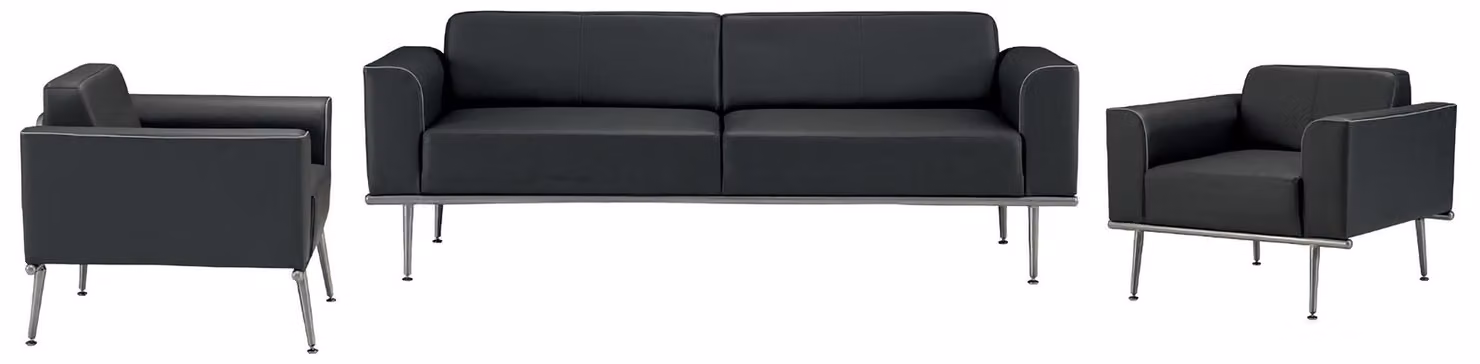 Sofagarnitur 3+1+1 Couch Leder Sofa Sessel Polster Garnitur Sofagarnitur 3tlg