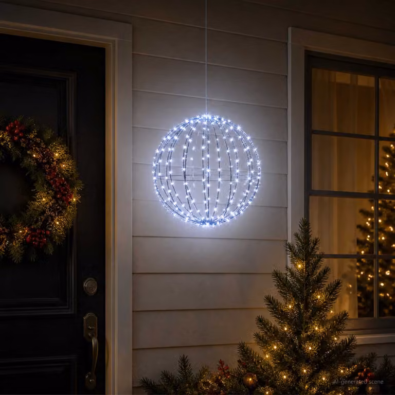 vidaXL Luce a punta di Natale 96 LED Blu Diametro 30 x 32 cm